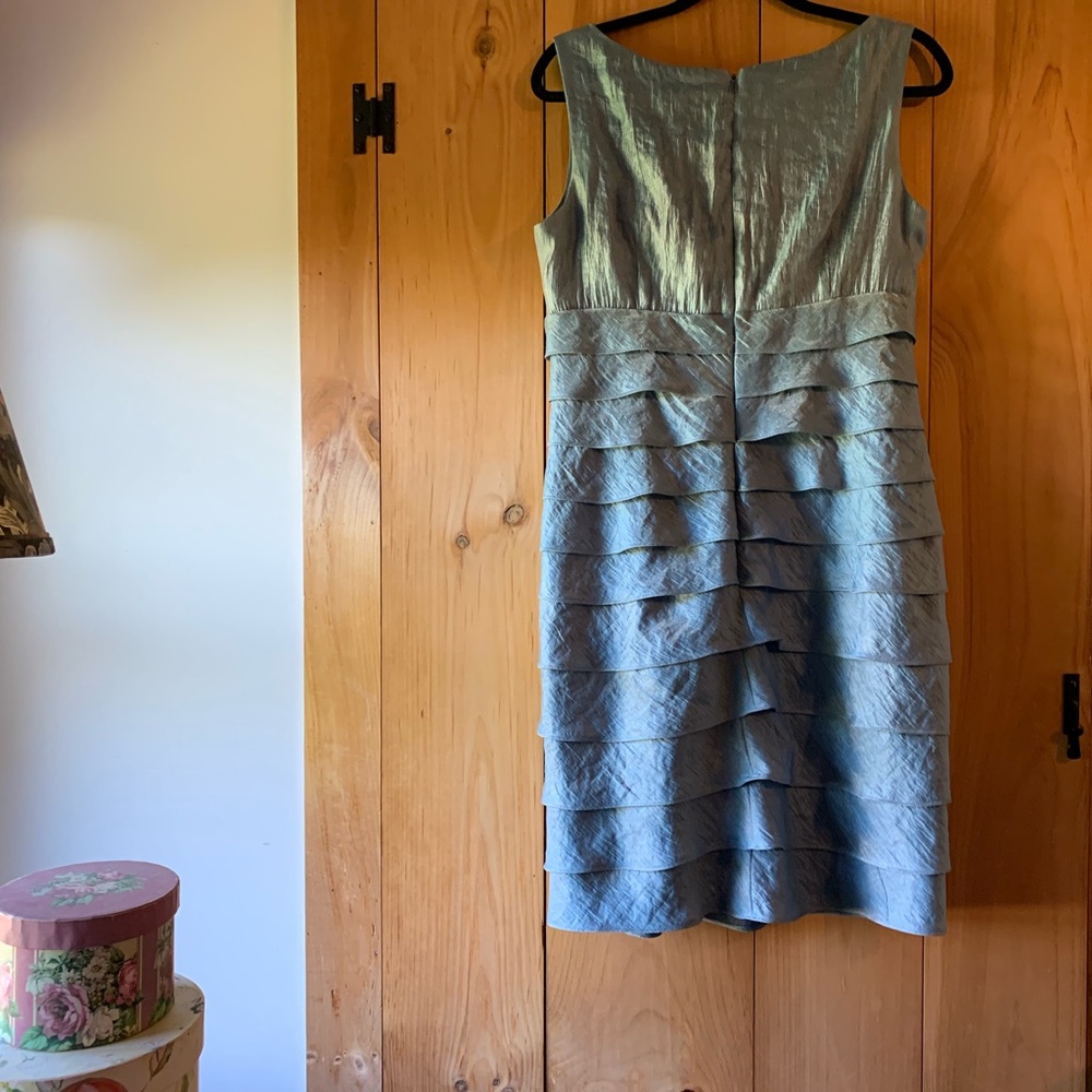 🌈dressbarn Collection Blue Ruffle Dress - Picture 3 of 7